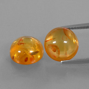  ct natürliche orangefarbener Bernstein-Edelsteine, Transparent, Transparent / Lichtdurchlässig