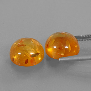  ct natürliche orangefarbener Bernstein-Edelsteine, Transparent, Transparent / Lichtdurchlässig