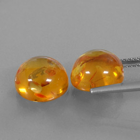  ct natürliche orangefarbener Bernstein-Edelsteine, Transparent, Transparent / Lichtdurchlässig