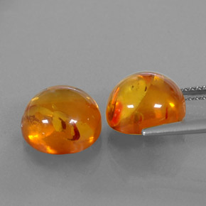  ct natürliche orangefarbener Bernstein-Edelsteine, Transparent, Transparent / Lichtdurchlässig