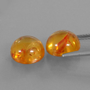  ct natürliche orangefarbener Bernstein-Edelsteine, Transparent, Transparent / Lichtdurchlässig