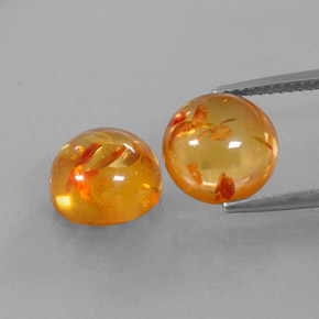  ct natürliche orangefarbener Bernstein-Edelsteine, Transparent, Transparent / Lichtdurchlässig