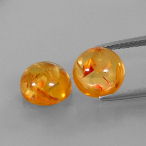  ct natürliche orangefarbener Bernstein-Edelsteine, Transparent, Transparent / Lichtdurchlässig