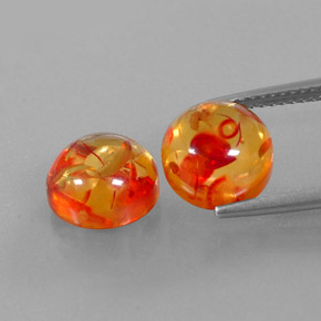  ct natürliche orangefarbener Bernstein-Edelsteine, Transparent, Transparent / Lichtdurchlässig