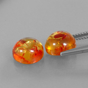  ct natürliche orangefarbener Bernstein-Edelsteine, Transparent, Transparent / Lichtdurchlässig