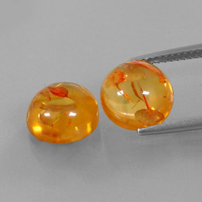  ct natürliche orangefarbener Bernstein-Edelsteine, Transparent, Transparent / Lichtdurchlässig