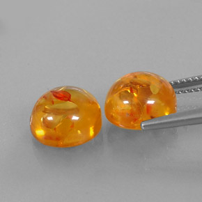  ct natürliche orangefarbener Bernstein-Edelsteine, Transparent, Transparent / Lichtdurchlässig