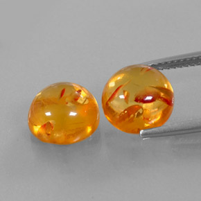  ct natürliche orangefarbener Bernstein-Edelsteine, Transparent, Transparent / Lichtdurchlässig