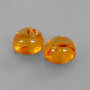  ct natürliche orangefarbener Bernstein-Edelsteine, Transparent, Transparent / Lichtdurchlässig