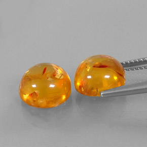  ct natürliche orangefarbener Bernstein-Edelsteine, Transparent, Transparent / Lichtdurchlässig