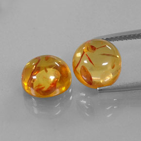  ct natürliche orangefarbener Bernstein-Edelsteine, Transparent, Transparent / Lichtdurchlässig