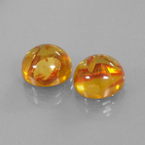  ct natürliche orangefarbener Bernstein-Edelsteine, Transparent, Transparent / Lichtdurchlässig