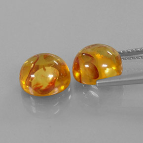  ct natürliche orangefarbener Bernstein-Edelsteine, Transparent, Transparent / Lichtdurchlässig