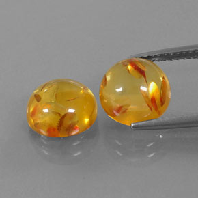  ct natürliche orangefarbener Bernstein-Edelsteine, Transparent, Transparent / Lichtdurchlässig