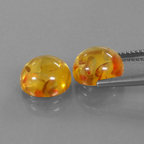  ct natürliche orangefarbener Bernstein-Edelsteine, Transparent, Transparent / Lichtdurchlässig