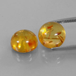  ct natürliche orangefarbener Bernstein-Edelsteine, Transparent, Transparent / Lichtdurchlässig