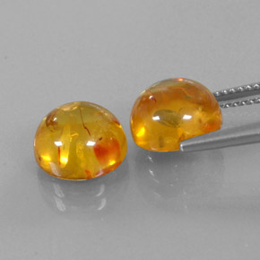  ct natürliche orangefarbener Bernstein-Edelsteine, Transparent, Transparent / Lichtdurchlässig