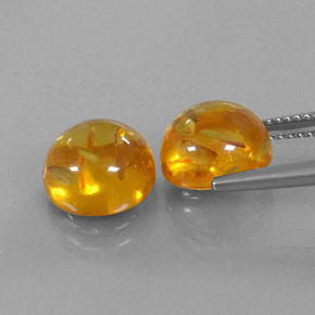  ct natürliche orangefarbener Bernstein-Edelsteine, Transparent, Transparent / Lichtdurchlässig