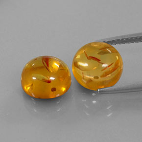  ct natürliche orangefarbener Bernstein-Edelsteine, Transparent, Transparent / Lichtdurchlässig