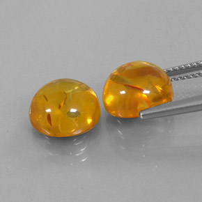  ct natürliche orangefarbener Bernstein-Edelsteine, Transparent, Transparent / Lichtdurchlässig