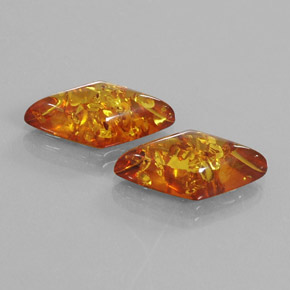  ct natürliche orangefarbener Bernstein-Edelsteine, Fantasieschliff, Transparent