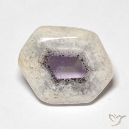 8,08 ctw natürlicher mehrfarbiger Amethystgeodenscheibe, Fantasieschliff, Transparent