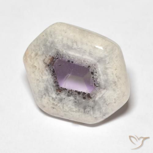 8,08 ctw natürlicher mehrfarbiger Amethystgeodenscheibe, Fantasieschliff, Transparent