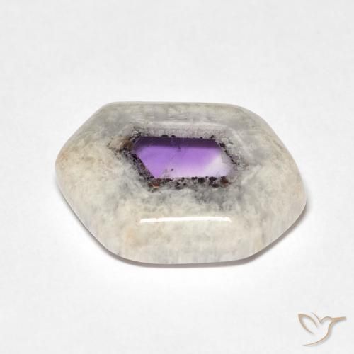 8,08 ctw natürlicher mehrfarbiger Amethystgeodenscheibe, Fantasieschliff, Transparent