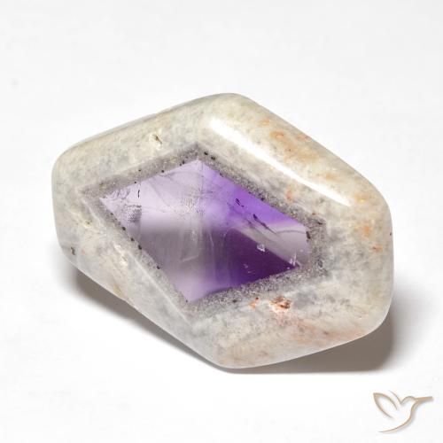 31,11 ctw natürlicher mehrfarbiger Amethystgeodenscheibe, Fantasieschliff, Transparent