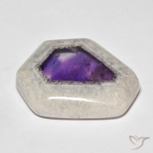 29,35 ctw natürlicher mehrfarbiger Amethystgeodenscheibe, Fantasieschliff, Transparent