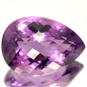 14,09 ctw natürlicher violetter Amethyst, Birnenform, VVS