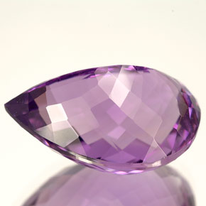 14,09 ctw natürlicher violetter Amethyst, Birnenform, VVS