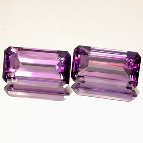  ct natürliche violetter Amethyst-Edelsteine, Smaragdschliff, IF