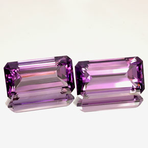  ct natürliche violetter Amethyst-Edelsteine, Smaragdschliff, IF