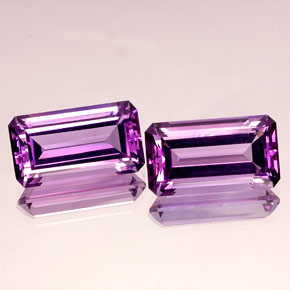 ct natürliche violetter Amethyst-Edelsteine, Smaragdschliff, IF