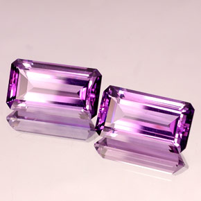  ct natürliche violetter Amethyst-Edelsteine, Smaragdschliff, IF