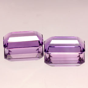  ct natürliche violetter Amethyst-Edelsteine, Smaragdschliff, IF