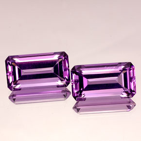  ct natürliche violetter Amethyst-Edelsteine, Smaragdschliff, IF