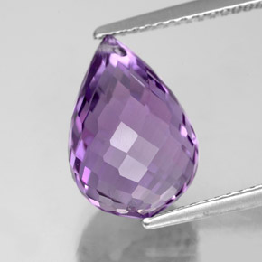 5,73 ctw natürlicher violetter Amethyst, Briolette, VVS