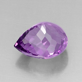 8,26 ctw natürlicher violetter Amethyst, Birnenform, VVS