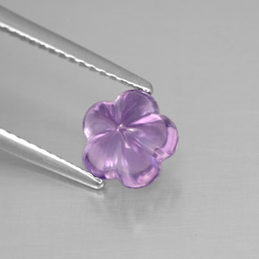 1,54 ctw natürlicher violetter Amethyst, Blumenschliff, Transparent