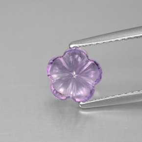 1,53 ctw natürlicher violetter Amethyst, Blumenschliff, Transparent