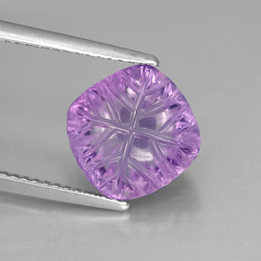 4,20 ctw natürlicher violetter Amethyst, Blumenschliff, Transparent