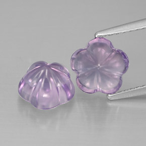  ct natürliche violetter Amethyst-Edelsteine, Blumenschliff, Transparent