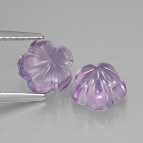  ct natürliche violetter Amethyst-Edelsteine, Blumenschliff, Transparent