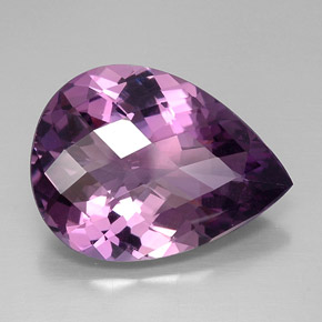19,04 ctw natürlicher violetter Amethyst, Birnenform, VVS