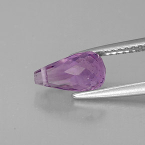 1,38 ctw natürlicher violetter Amethyst, Briolette, VVS-VS