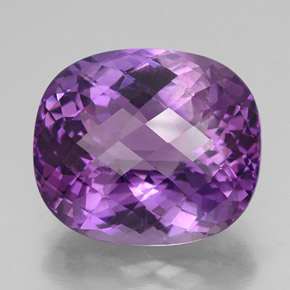 32,73 ctw natürlicher violetter Amethyst, Kissenschliff, VVS-VS