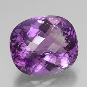 32,73 ctw natürlicher violetter Amethyst, Kissenschliff, VVS-VS