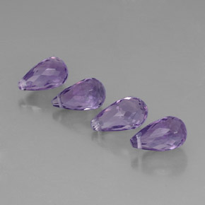  ct natürliche violetter Amethyst-Edelsteine, Briolette, VVS-VS
